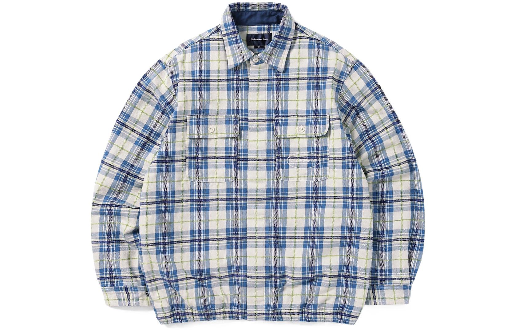 thisisneverthat FW22 Plaid Collared Long-Sleeve Jacket BLACK TNT2022093045