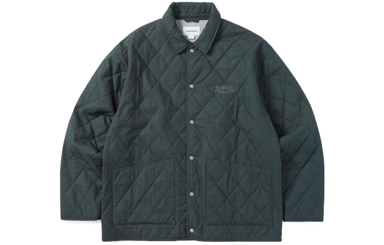 thisisneverthat FW22 Quilted Collared Jacket Deep Green (). TNT2022093017