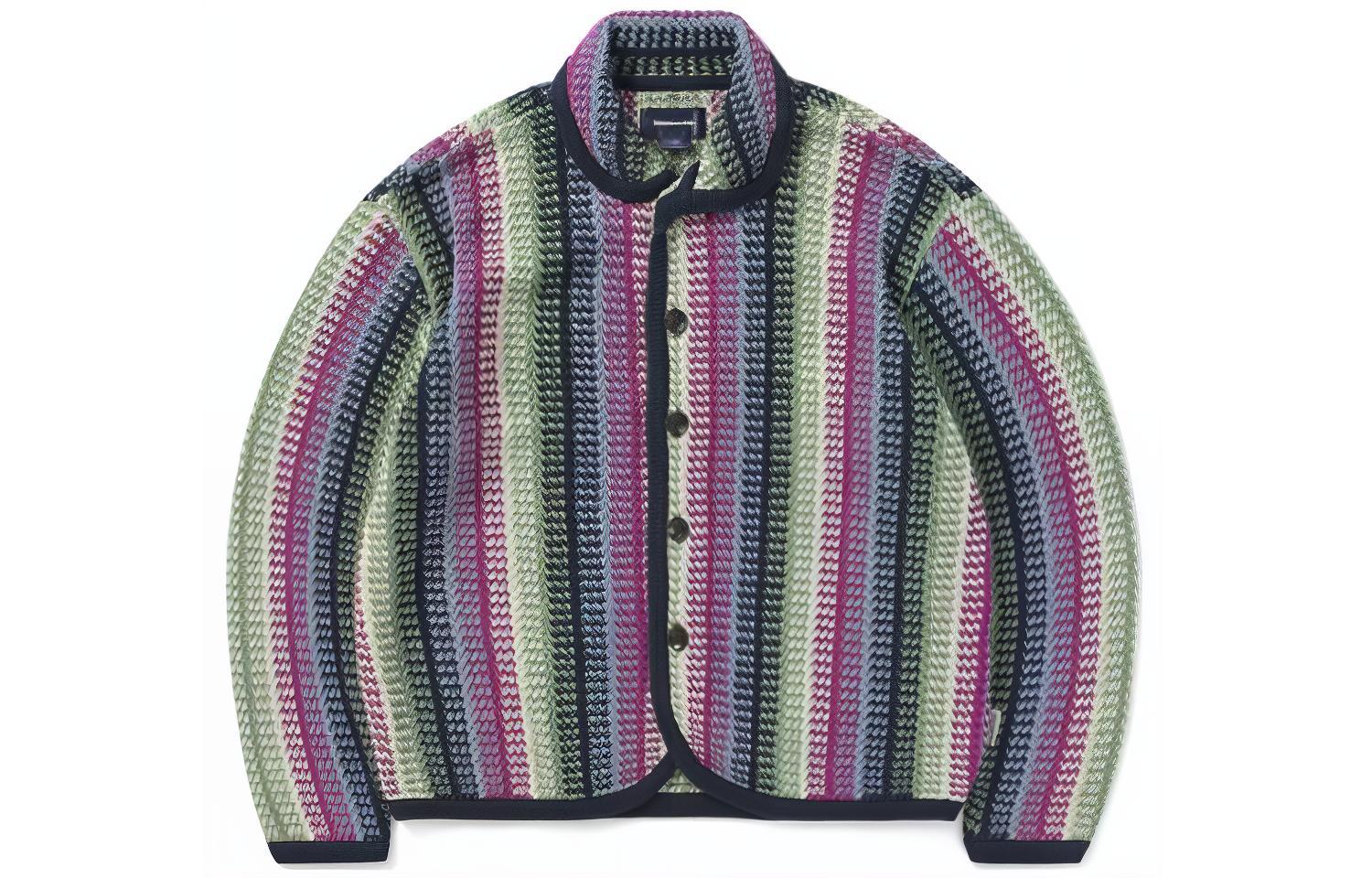 thisisneverthat FW22 Striped Collar Long-Sleeve Jacket Magenta () TN223KKNJK01MGT