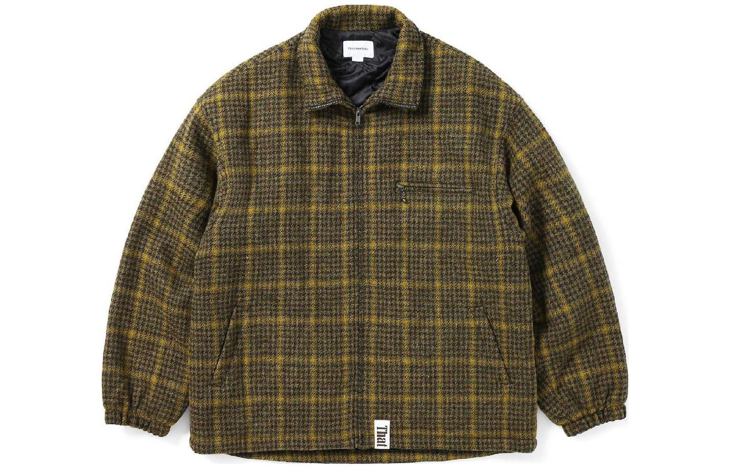thisisneverthat FW22 Yellow Plaid Print Casual Zip Jacket TNT2022093019