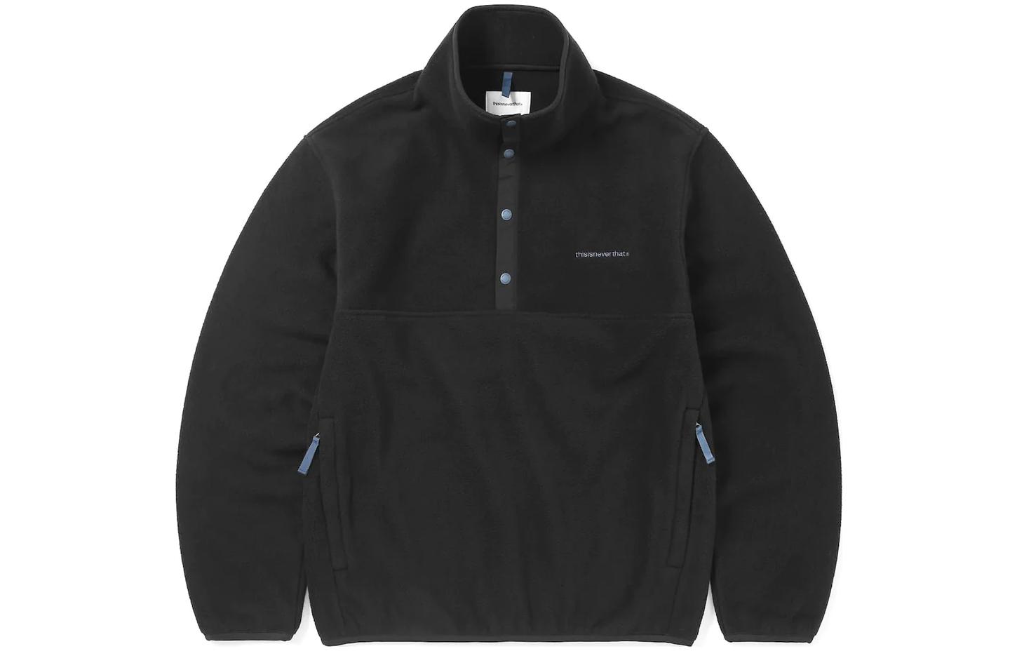 thisisneverthat FW23 Colorblock Logo Long Sleeve Sweatshirt Unisex BLACK TN233FTOLP01BLK