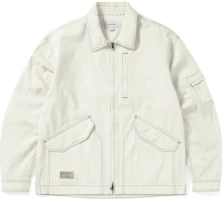 thisisneverthat FW23 Contrast Stitch Ecru Jacket Unisex White. TN233WOWLS03ECR thisisneverthat FW23 Contrast Stitch Ecru Jacket Unisex White. TN233WOWLS03ECR