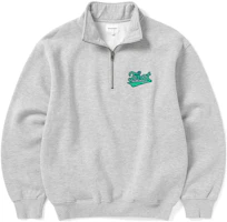 thisisneverthat FW23 Half-Zip Sweatshirt Heather Gray Unisex Letter Embroidery. TN233TSWHA02HGR thisisneverthat FW23 Half-Zip Sweatshirt Heather Gray Unisex Letter Embroidery. TN233TSWHA02HGR