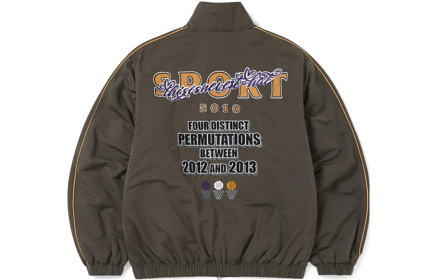 thisisneverthat FW23 Letter Pattern Collared Brown Long-Sleeve Jacket Men. TN233WOWHS01BRNN