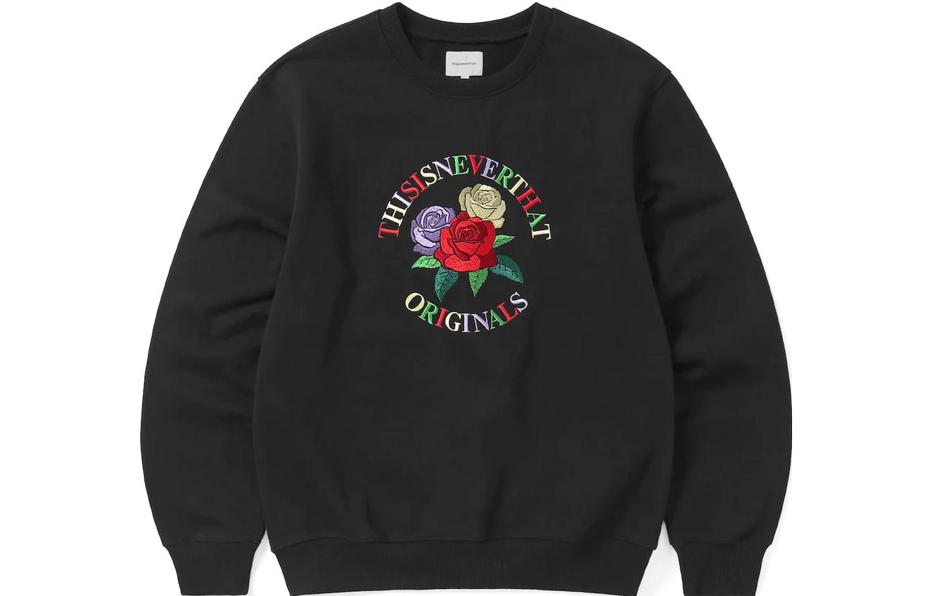 thisisneverthat FW23 Rose Embroidered Crewneck Sweatshirt Unisex TN233TSWCW01