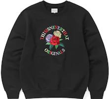 thisisneverthat FW23 Rose Embroidered Crewneck Sweatshirt Unisex TN233TSWCW01 thisisneverthat FW23 Rose Embroidered Crewneck Sweatshirt Unisex TN233TSWCW01