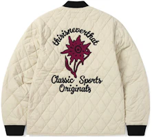 thisisneverthat FW23 Stone Floral Lettering Stand Collar Jacket Unisex TN233POWHS01STN thisisneverthat FW23 Stone Floral Lettering Stand Collar Jacket Unisex TN233POWHS01STN