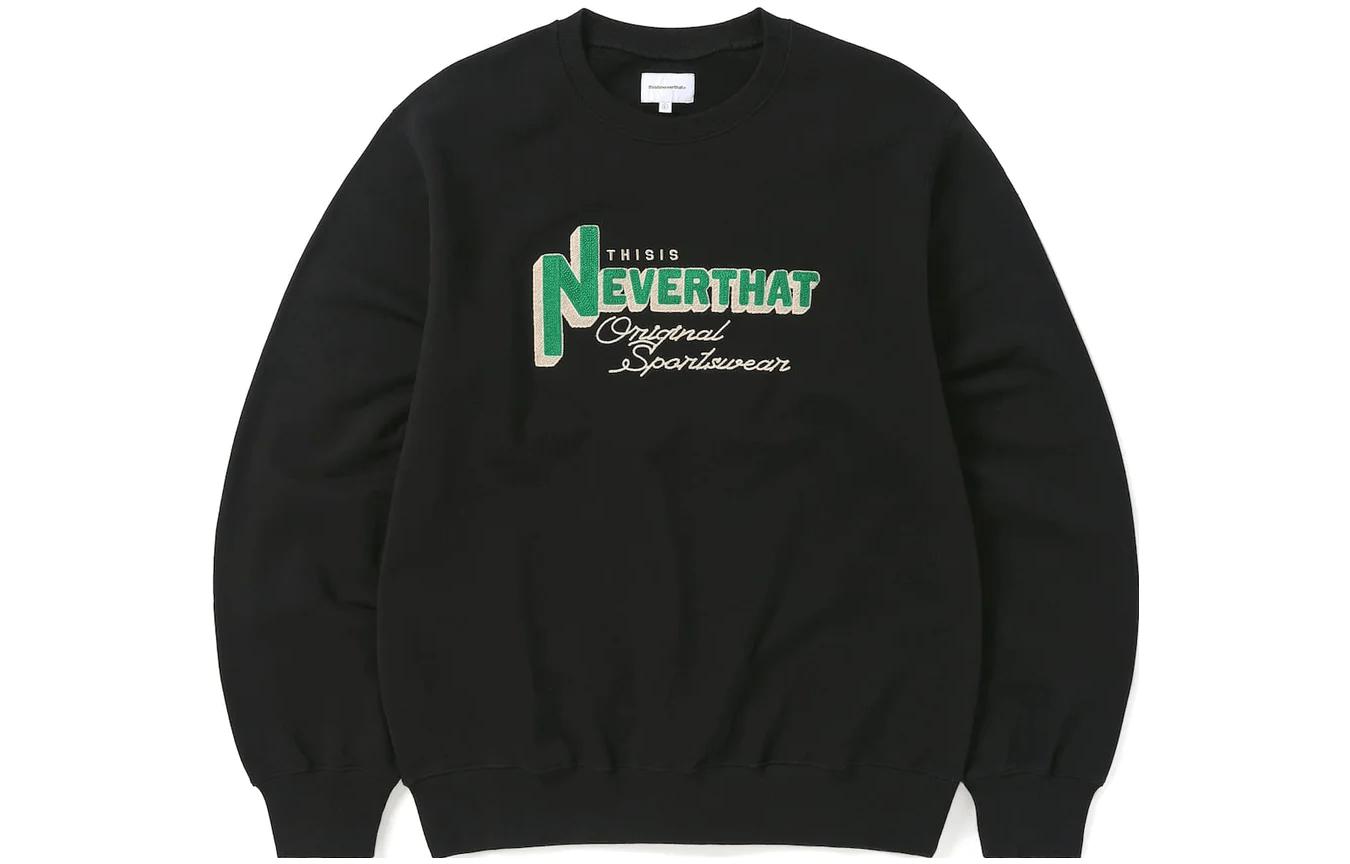 thisisneverthat FW23 TNT League Crewneck Chain Embroidered Sweatshirt Black Unisex TN233TSWCW04BLK