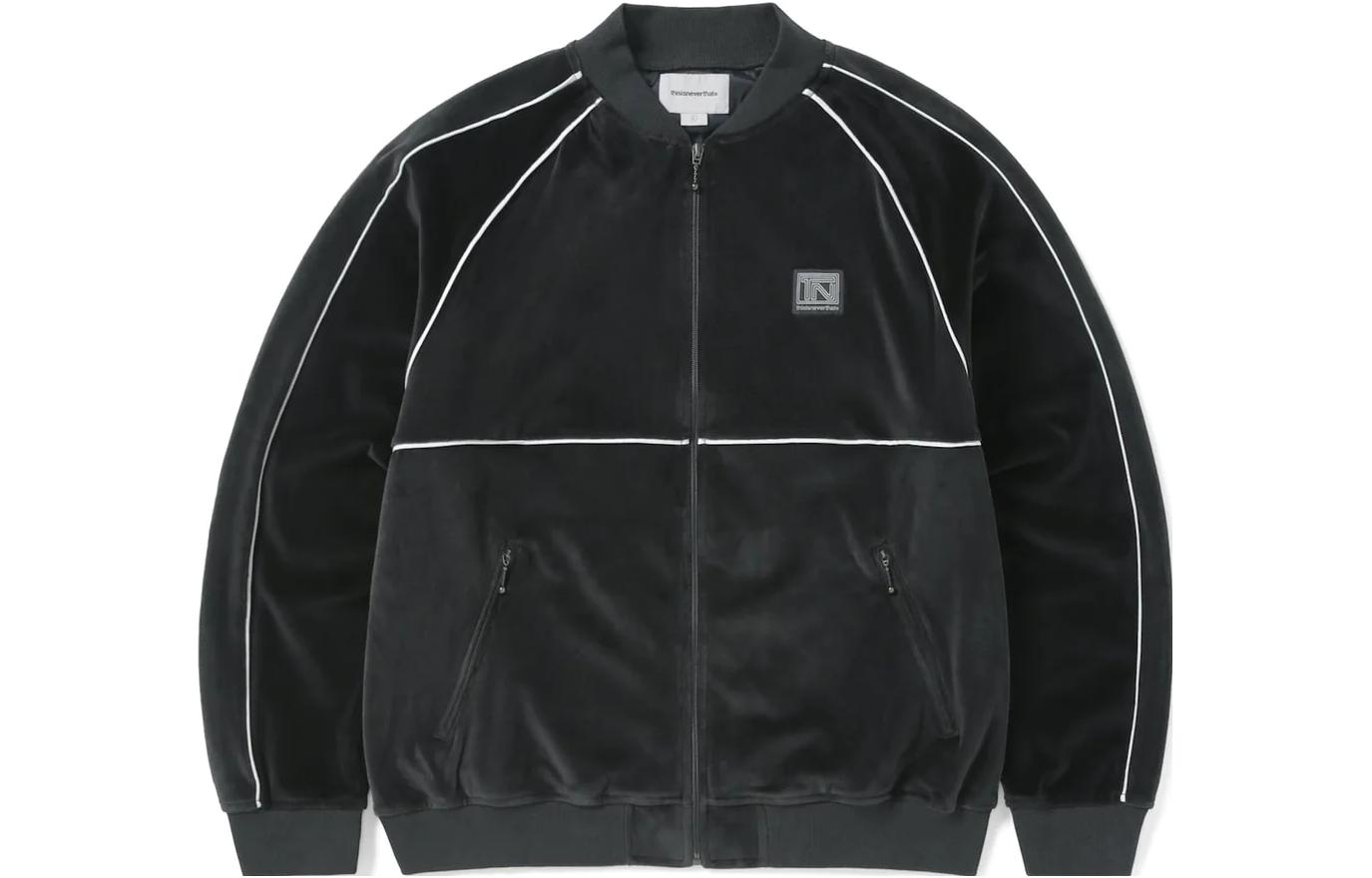thisisneverthat FW23 Velour Track Jacket Unisex Black - Fall/Winter Collection. TN233TTOLP01BLK