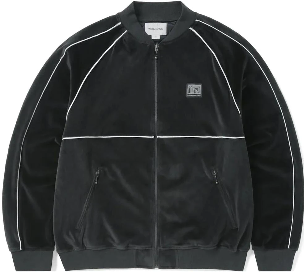thisisneverthat-fw-23-velour-track-jacket-unisex-black-fall-winter-collection-tn-233-ttolp-01-blk