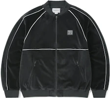 thisisneverthat FW23 Velour Track Jacket Unisex Black - Fall/Winter Collection. TN233TTOLP01BLK thisisneverthat FW23 Velour Track Jacket Unisex Black - Fall/Winter Collection. TN233TTOLP01BLK