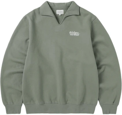 디스이즈네버댓 FW24 올리브그린 오픈칼라 스웻셔츠 긴팔 풀오버 TN243TSWOW04LOV Buy 디스이즈네버댓 FW24 올리브그린 오픈칼라 스웻셔츠 긴팔 풀오버 TN243TSWOW04LOV