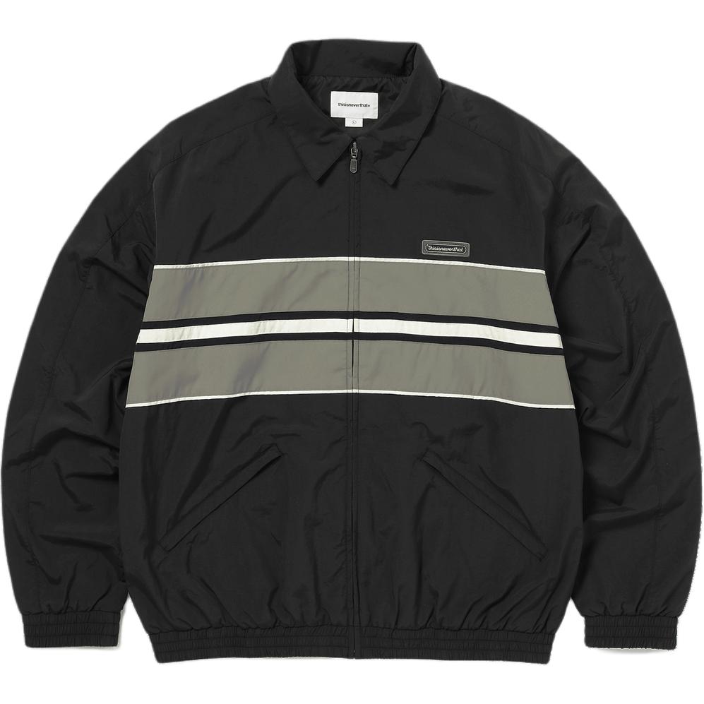 thisisneverthat FW24 Sport Wind Jacket Multicolor Striped Zip Long Sleeve BLACK TN243WOWLS10BLK