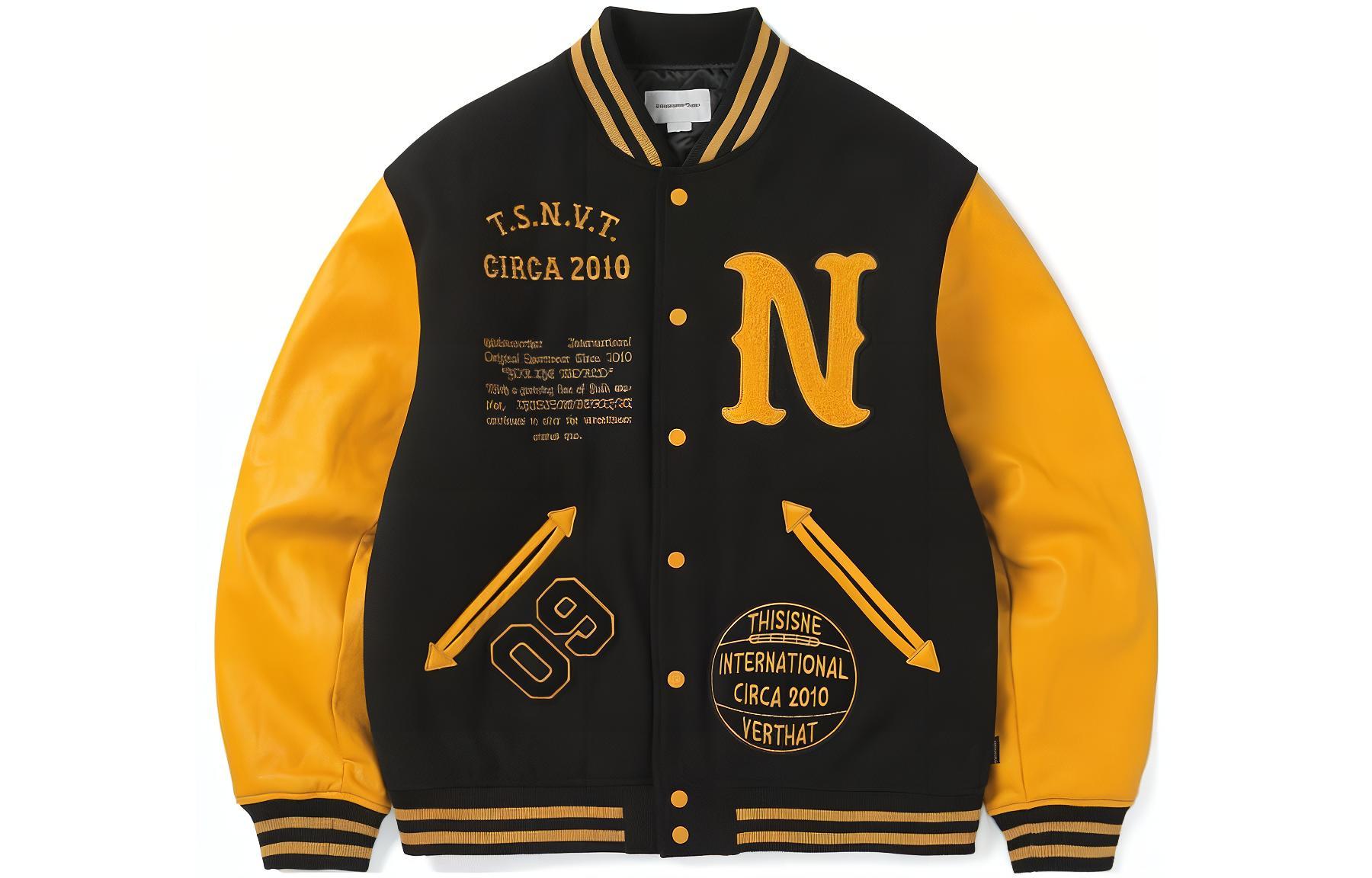 thisisneverthat Graphic Letterman Baseball Jacket Unisex TN233LOWHS01BLK