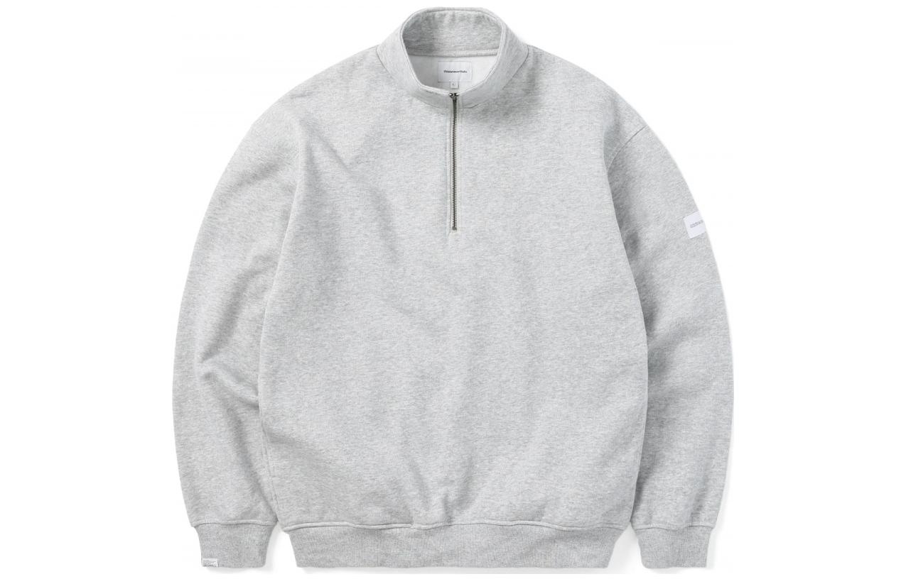 thisisneverthat Grey Half-Zip High Collar Loose-Fit Sweatshirt Unisex TN223TSWOW03HR