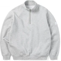 thisisneverthat Grey Half-Zip High Collar Loose-Fit Sweatshirt Unisex TN223TSWOW03HR thisisneverthat Grey Half-Zip High Collar Loose-Fit Sweatshirt Unisex TN223TSWOW03HR