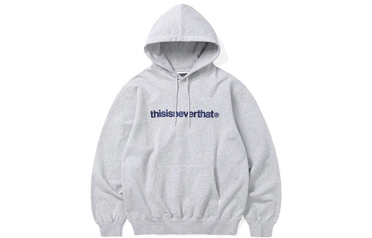 thisisneverthat Grey Letter Print Long Sleeve Hoodie TN220TSWHO01-HGY