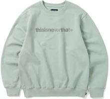 thisisneverthat Letter Logo Print Pullover Sweatshirt - Light Teal TN220TSWCW01-LTL thisisneverthat Letter Logo Print Pullover Sweatshirt - Light Teal TN220TSWCW01-LTL
