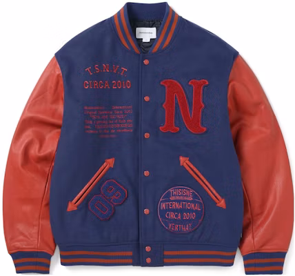 thisisneverthat 字母Logo單排扣棒球外套 男女通用 TN233LOWHS01BLU Buy thisisneverthat 字母Logo單排扣棒球外套 男女通用 TN233LOWHS01BLU
