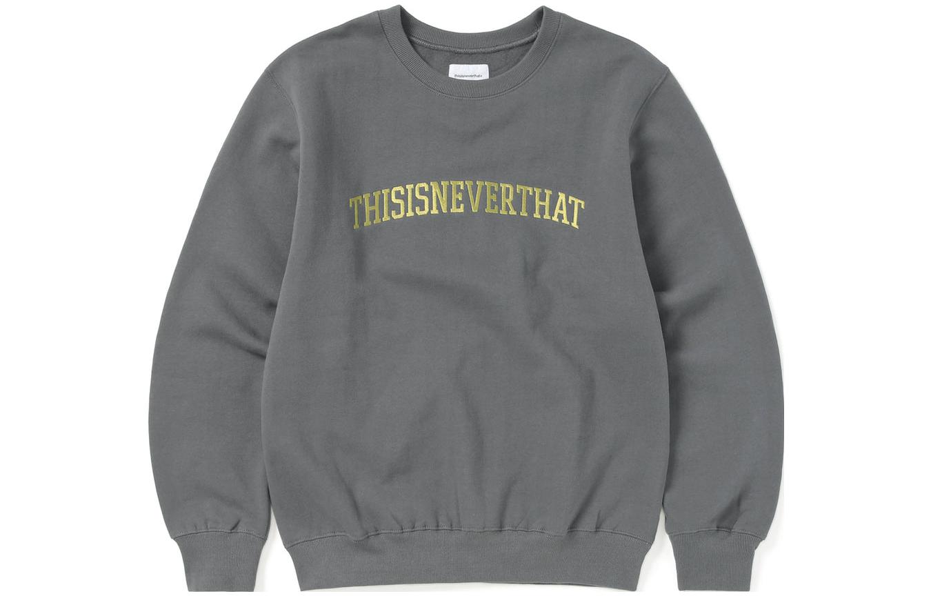 thisisneverthat Letter Print Crewneck Casual Long Sleeve Sweatshirt Unisex TN230TSWCW02DRG