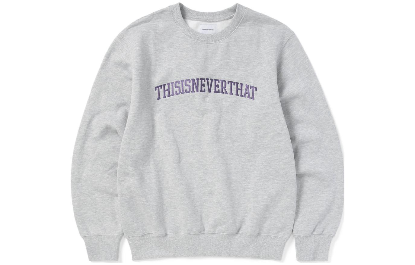 thisisneverthat Letter Print Crewneck Long Sleeve Sweatshirt Unisex TN230TSWCW02HGR