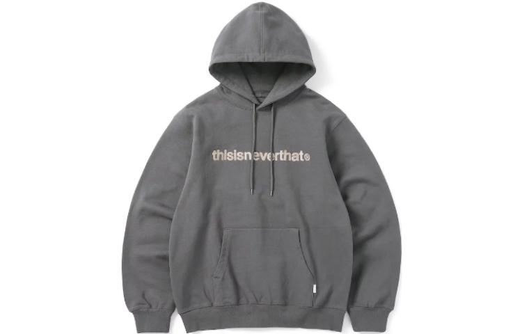 thisisneverthat Letter Print Hoodie Silver White Menswear TN220TSWHO01-QSL