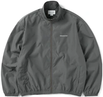 thisisneverthat Logo Print Grey Stand Collar Zip-Up Jacket TN221WOWLS01CH thisisneverthat Logo Print Grey Stand Collar Zip-Up Jacket TN221WOWLS01CH