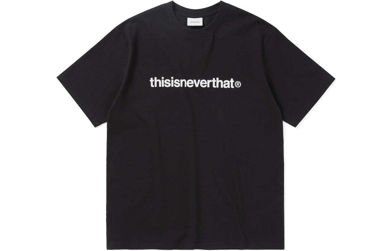 Thisisneverthat Logo Print Unisex Black Crewneck T-Shirt TN230TTSST01BK