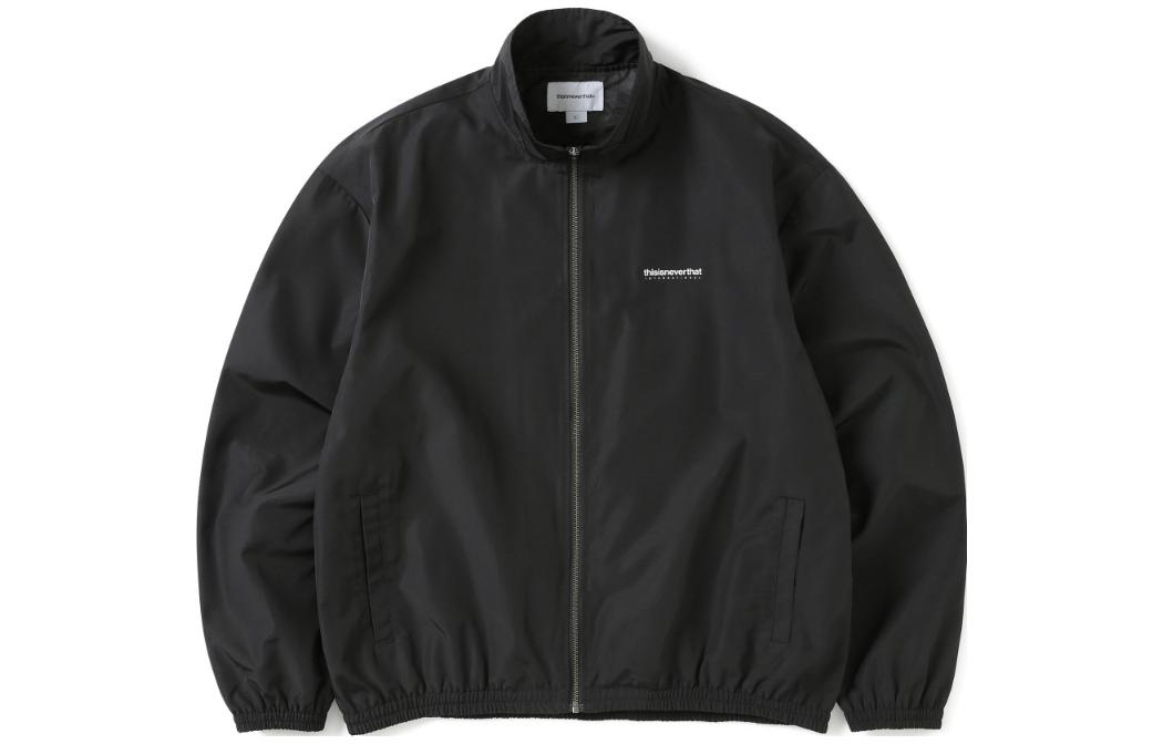 thisisneverthat Logo Print Zip-Up High Collar Jacket TN221WOWLS01BK