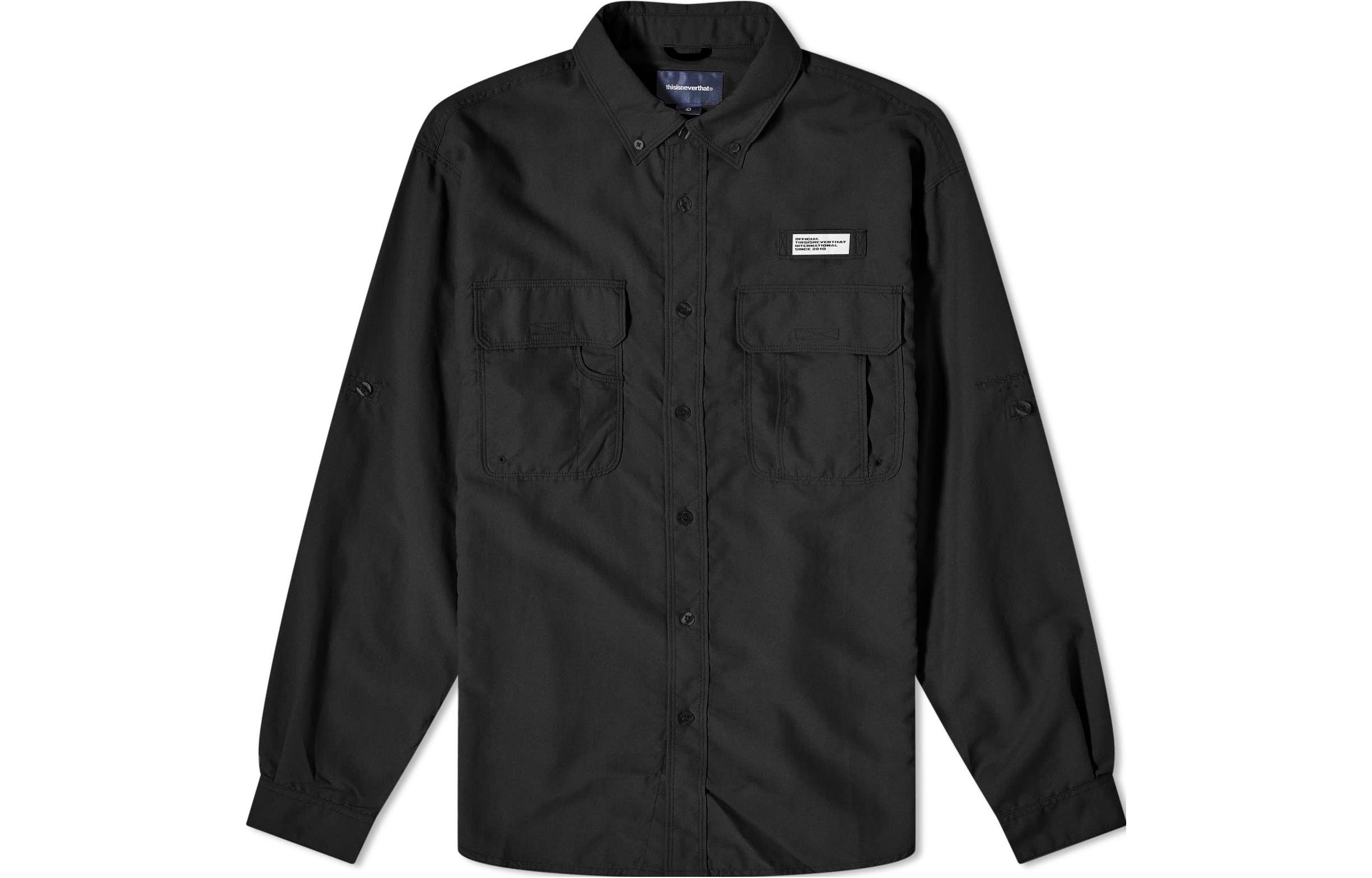 thisisneverthat Solid Color Casual Single-Breasted Long Sleeve Jacket - Men. TN231WSHTI02-BIK