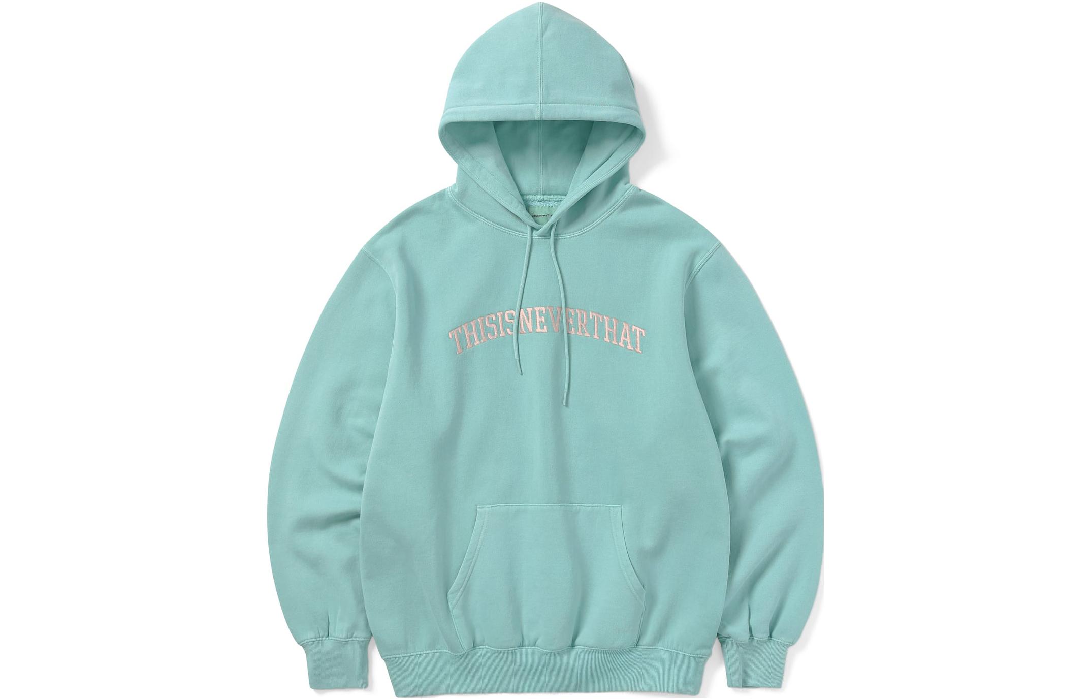 thisisneverthat SS23 Letter Embroidery Long Sleeve Sweatshirt Unisex Blue Green TN223TSWH025