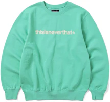 thisisneverthat SS23 Logo Embroidered Printed Long-Sleeve Sweatshirt Light Green TN223TSWH035 thisisneverthat SS23 Logo Embroidered Printed Long-Sleeve Sweatshirt Light Green TN223TSWH035