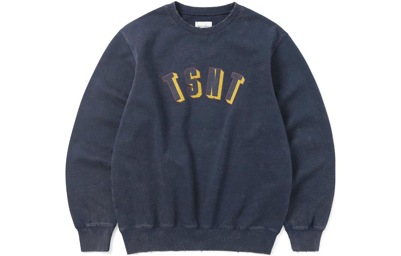 thisisneverthat SS23 Logo Print Casual Navy Blue Unisex Long Sleeve Sweatshirt TN223TSWH040