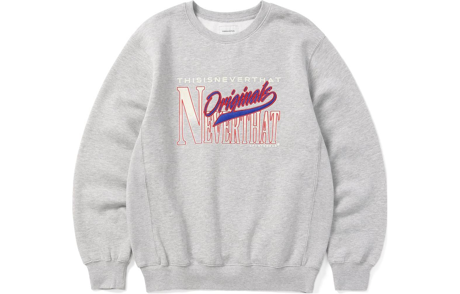 thisisneverthat SS23 Logo Print Long Sleeve Sweatshirt Unisex - Lead Gray. TN223TSWH044