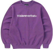thisisneverthat SS23 Purple Logo Embroidered Long Sleeve Sweatshirt Unisex. TN223TSWH036 thisisneverthat SS23 Purple Logo Embroidered Long Sleeve Sweatshirt Unisex. TN223TSWH036