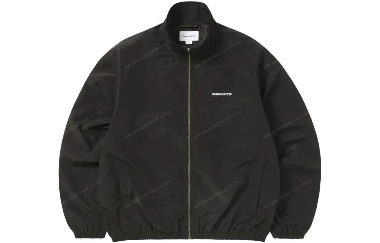 thisisneverthat SS23 Retro Zip-Up Loose Jacket Unisex - Black TN223TSWH005