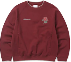 thisisneverthat SS23 Rose Embroidered Hidden Pocket Long Sleeve Sweatshirt Purple TN223TSWH042 thisisneverthat SS23 Rose Embroidered Hidden Pocket Long Sleeve Sweatshirt Purple TN223TSWH042