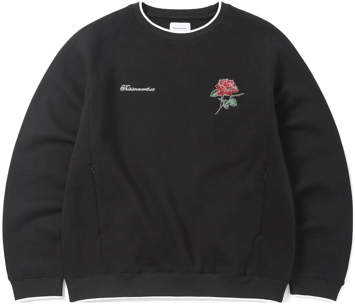 thisisneverthat-ss-23-rose-embroidered-hidden-pocket-sweatshirt-unisex-black-tn-223-tswh-043