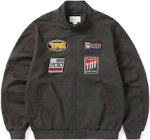 thisisneverthat SS23 Vintage Graphic Long-Sleeve Biker Jacket Unisex Dark Gray. TN223TSWH003 thisisneverthat SS23 Vintage Graphic Long-Sleeve Biker Jacket Unisex Dark Gray. TN223TSWH003
