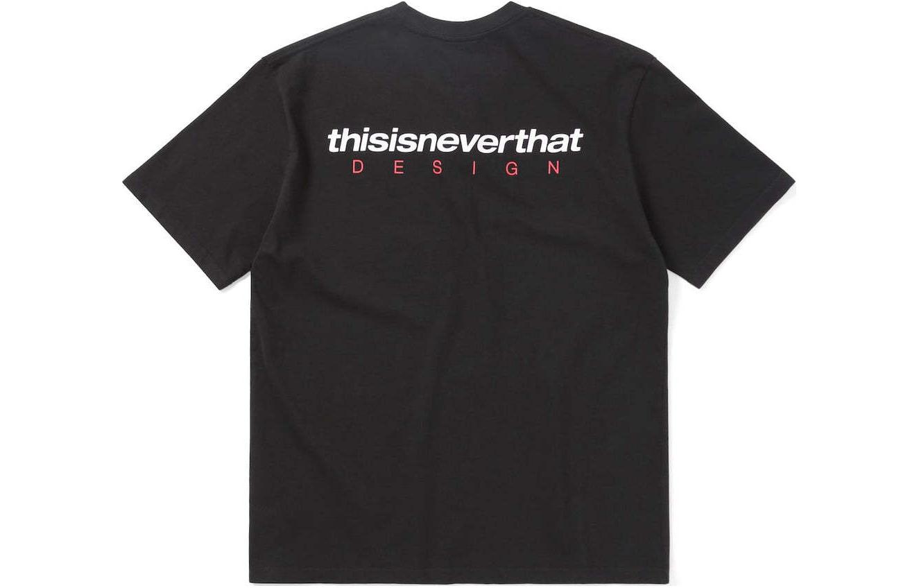 Thisisneverthat SS24 DSN-Logo Tee Unisex Black Crewneck Short Sleeve T-Shirt. TN231TTSST03BK