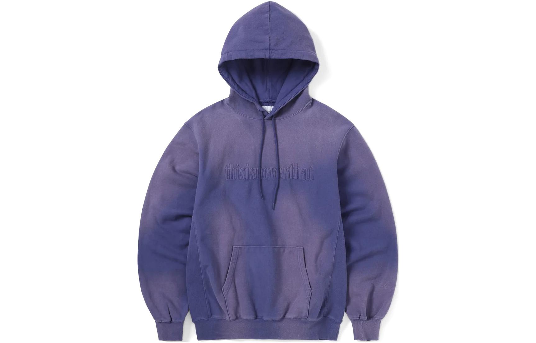 thisisneverthat SS24 Faded Embroidery Hoodie Purple Unisex Purple Sweatshirt TN241TSWHO03PUP