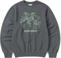 thisisneverthat SS24 Nightmare Crewneck Faded Graphic Unisex Sweatshirt - Dark Gray TN241TSWCW04DRG thisisneverthat SS24 Nightmare Crewneck Faded Graphic Unisex Sweatshirt - Dark Gray TN241TSWCW04DRG
