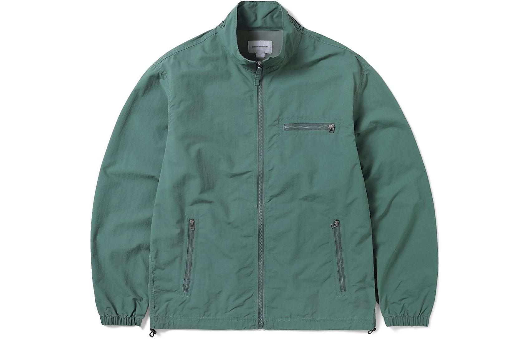thisisneverthat SS24 Script Track Jacket Green Unisex Logo Embroidery Zip-Up. TN241WOWLS05GRN