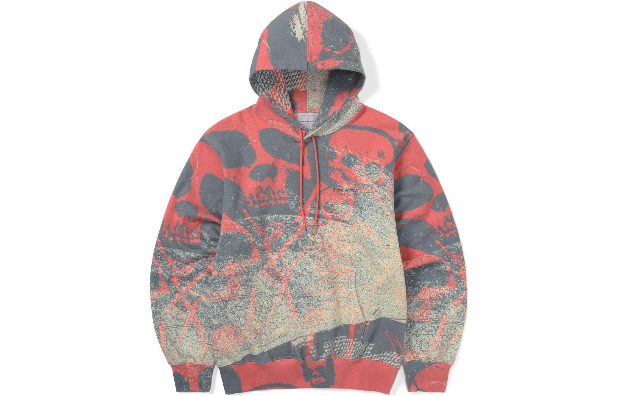 thisisneverthat SS24 Skeleton Embroidered Hoodie Red Unisex. TN241TSWHO02RED