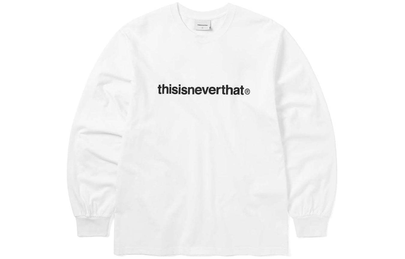 Thisisneverthat SS24 T-Logo White Long Sleeve Tee Unisex Casual Crewneck Shirt TN240TTSLT01WHT
