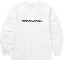 Thisisneverthat SS24 T-Logo White Long Sleeve Tee Unisex Casual Crewneck Shirt TN240TTSLT01WHT Thisisneverthat SS24 T-Logo White Long Sleeve Tee Unisex Casual Crewneck Shirt TN240TTSLT01WHT