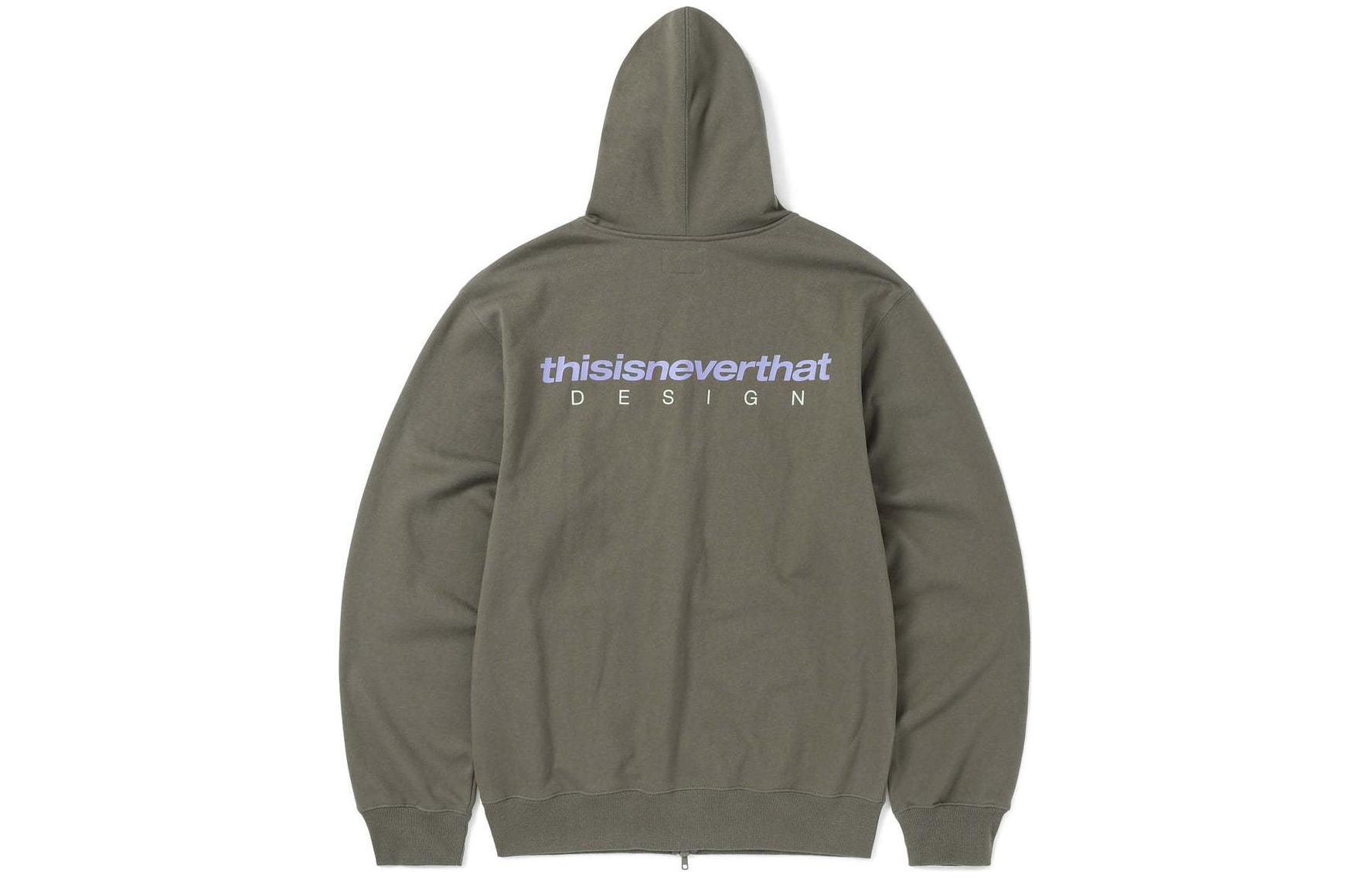 thisisneverthat SS24 Ultras DSN-Logo Zip Hoodie Dark Mocha Olive Unisex Jacket. TN241TSWHZ01DKM