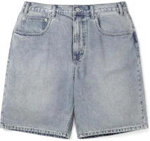 Thisisneverthat SS24 Washed Denim Shorts Unisex Blue Relaxed Fit with Embossed Logo. TN240DSO5S01BLW Thisisneverthat SS24 Washed Denim Shorts Unisex Blue Relaxed Fit with Embossed Logo. TN240DSO5S01BLW