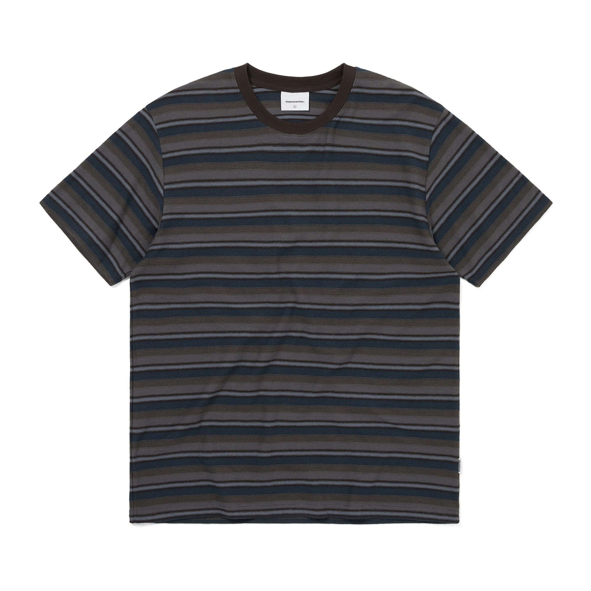 Thisisneverthat SS26 Inside Out Striped Navy Tee Unisex Crewneck Short Sleeve TN261TTSST34NAV