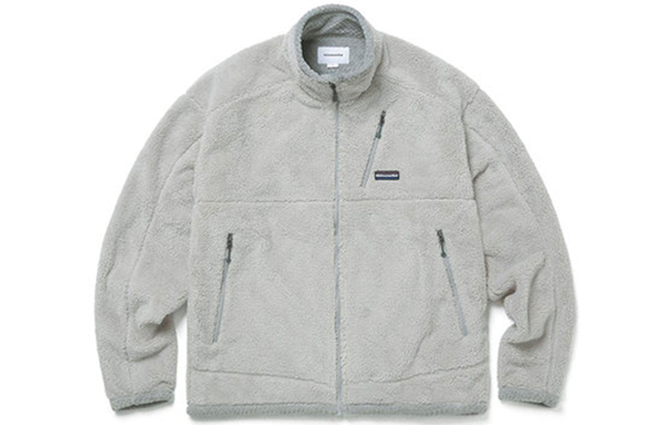 thisisneverthat Stand Collar Zip-Up Loose Jacket Unisex TN20FOW009-WHITE-GRAY